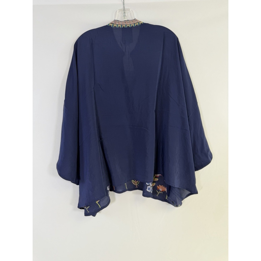Johnny Was Imogen Poncho Nuria Embroidered Silk - Women's Size Xl - NWT $328 - Picture 11 of 16